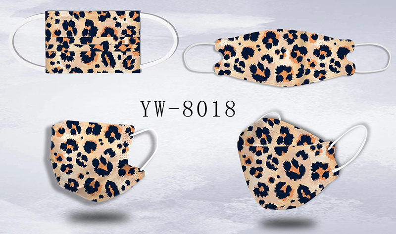 Dijital baskılı leopar desenli maske